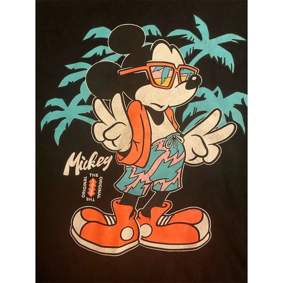 Neff x Disney Men's Mickey Mouse Graphic T-Shirt Black Size L - Picture 2 of 4